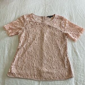 Adrianna papell eyelet pink blouse